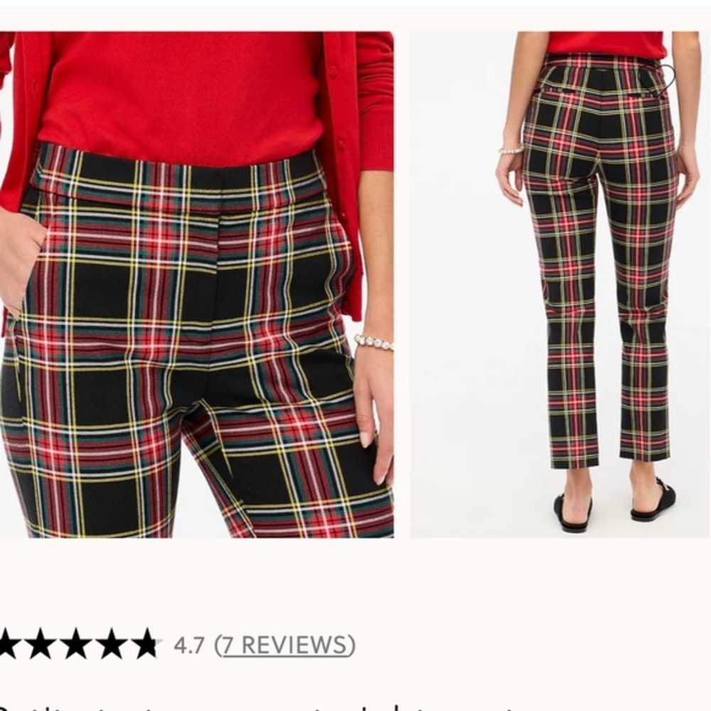 $128 J crew Tartan Plaid Pants - Multicolor size 4 cropped